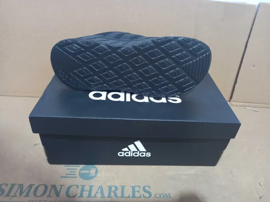 BOXED PAIR OF ADIDAS TRAINERS IN BLACK UK SIZE 1