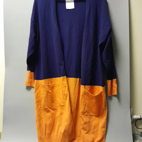 FRANK USHER HALFNHALF ROBE IN NAVY/ORANGE - S/M