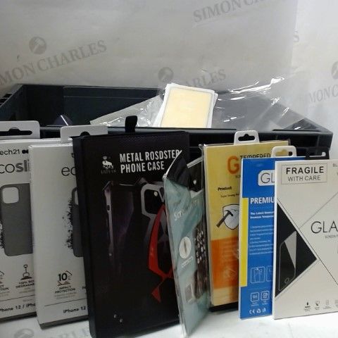 LOT OF APPROXIMATELY 35 ASSORTED PHONE CASES, SCREEN PROTECTORS, CABLES ETC