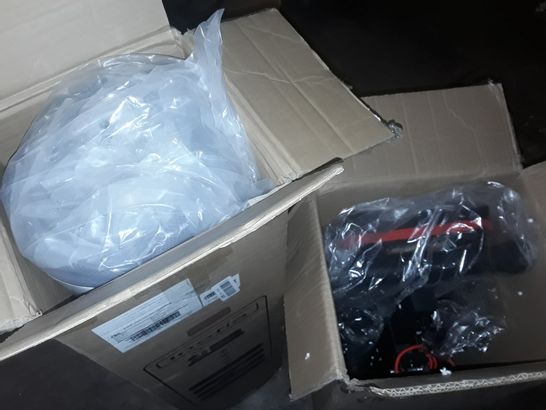 PALLET OF ASSORTED HOMEWARE ITEMS TO INCLUDE DEEBOT FLOOR CLEANING ROBOT, BATTERY POWERED GARDEN SAW, OFFICE CHAIR AND BAGGED SINGLE INOFIA MATTRESS PROTECTOR 