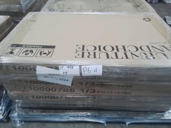 PALLET CONTAINING 8 BOXED PEAKE GREY, MARBLE & CHROME 160CM DINING TABLE PARTS - BOXES 1 OF 3 ONLY