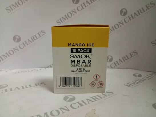 BOXED MANGO ICE 10 PACK SMOK M BAR DISPOSABLE 20MG SALT NICOTINE VAPES