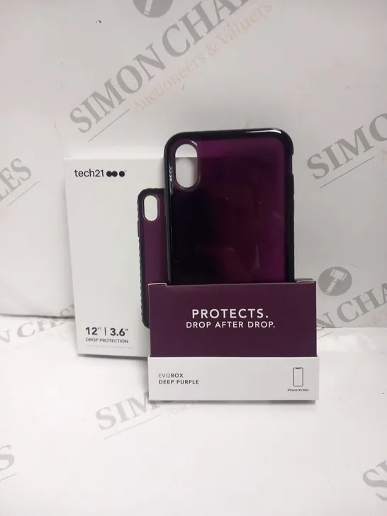APPROXIMATELY 372 TECH 21 12FT DROP PROTECTION EVO ROX DEEP PURPLE IPHONE XS MAX PHONE CASES AND APPROXIMATELY 300 TECH 21 IMPACT CLEAR PROTECT IPHONE 7 PLUS PHONE CASES