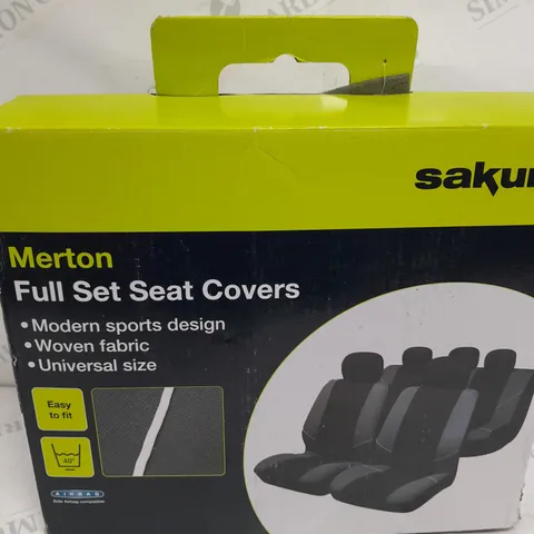 SAKURA MERTON SEAT COVERS BLACK WITH GREY PATTERN