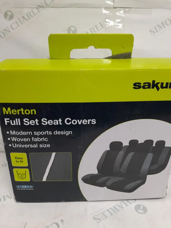 SAKURA MERTON SEAT COVERS BLACK WITH GREY PATTERN