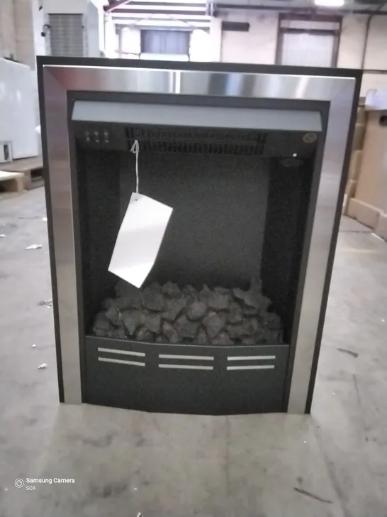 BLACK AND CHROME ELECTRIC INSERT FIRE 