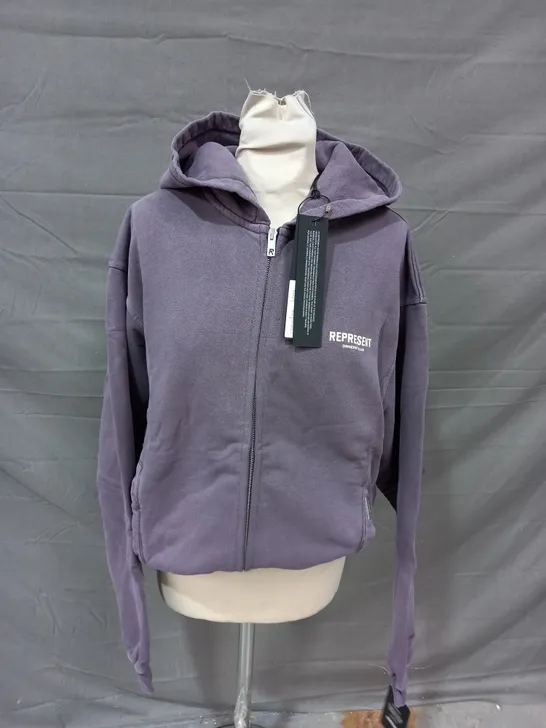 REPRESENT OWNERS CLUB ZIP HOODIE VINTAGE VIOLET - SMALL