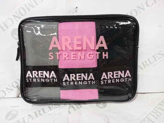 ARENA STRENGTH PACK OF RESISTANCE BANDS WITH WOURKOUT GUIDE