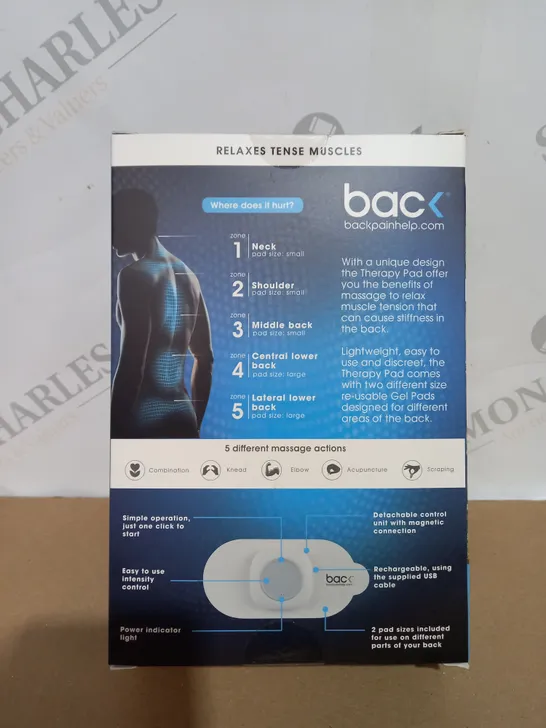 BOXED SEALED BACK THERAPY PAD ELECTRICAL MUSCLE SIMULATION