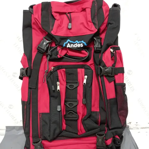 ANDES RAMADA BIG LOADER 120 BACKPACK IN RED/BLACK