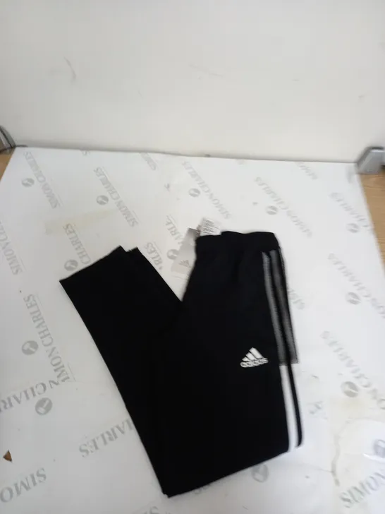 ADIDAS TRACKSUIT PANTS BLACK/GREY/WHITE - 9-10YEARS