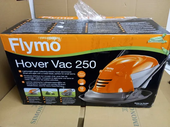 FLYMO HOVER VAC 250 ELECTRIC HOVER COLLECT LAWNMOWER, 1400W, CUTTING WIDTH 25 CM