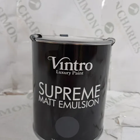 VINTRO LUXURY MATT EMULSION DARK GREY SMOOTH CHALKY FINISH, MULTI SURFACE PAINT - WALLS, CEILINGS, WOOD, METAL - 1L (WIGEON GREY) - COLLECTION ONLY 