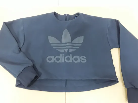 ADIDAS CROPPED NAVY JUMPER - UK 10