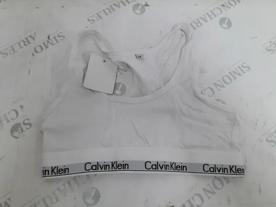 BOXED CALVIN KLEIN LEGGINGS AND CROP TOP DUO IN WHITE - MEDIUM