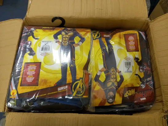 BOX OF APPROX 12 ANTMAN AND THE WASP CHILD COSTUMES - THE WASP SIZE M
