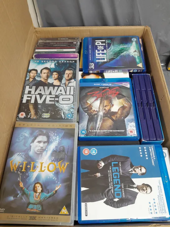 BOX OF APPROX 30 ASSORTED DVD AND TV BOX SETS 