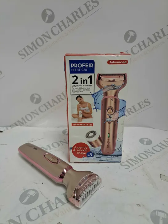 BOXED PROFEIR 2-IN-1 LADY SHAVER 