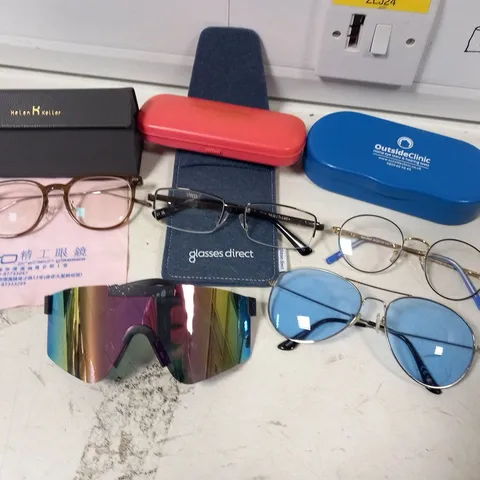 LARGE QUANTITY OF ASSORTED GLASSES AND SUNGLASSES TO INCLUDE; SPECSAVERS, OUTSIDE CLINIC AND  GLASSES DIRECT