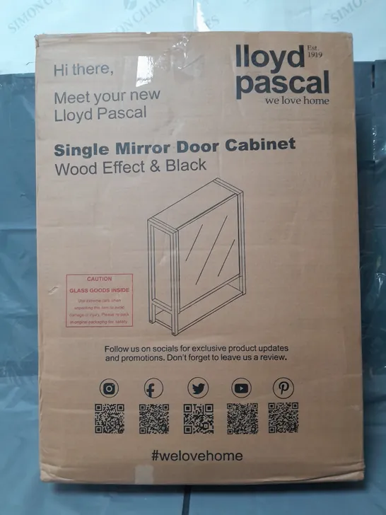 LLOYD PASCAL LINLEY SINGLE MIRROR BATHROOM WALL CABINET - COLLECTION ONLY RRP £89