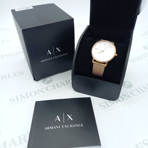 BRAND NEW BOXED ARMANI WATCH ROSE GOLD MESH 
