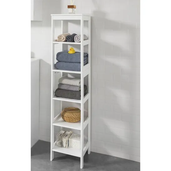 BOXED JEWETT 30CM X 139CM FREESTANDING BATHROOM SHELVES