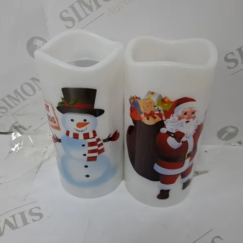 FESTIVE SET OF 2 PROJECTOR CANDLES