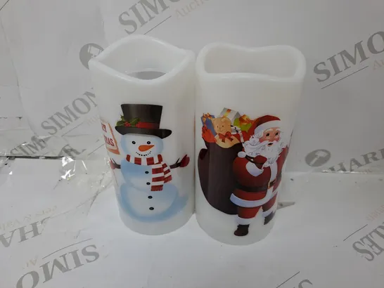 FESTIVE SET OF 2 PROJECTOR CANDLES