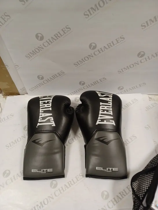 EVERLAST PRO STYL ELITE BOZING GLOVES BLACK/GREY 14OZ