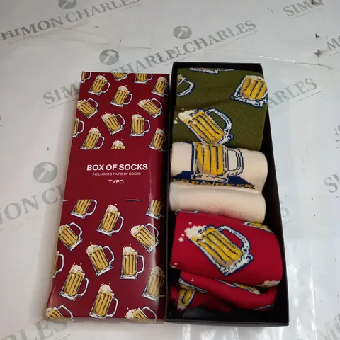 TYPO BOXED 5 X PAIRS OF SOCKS 