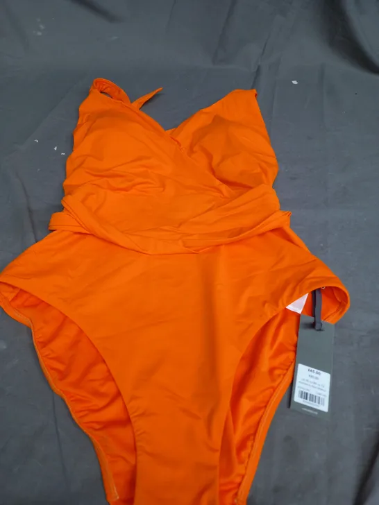 MINT VELVET VIVIANNA PLUNGE SWIMSUIT IN ORANGE - UK 16