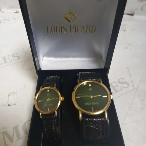 LOUIS PICARD SET OF 2 LEATHER STRAP WATCHES