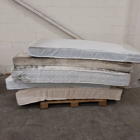 5 X ASSORTED MATTRESSES. SIZES, BRANDS AND CONDITIONS VARY 