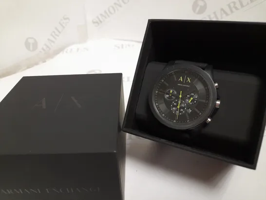 ARMANI EXCHANGE CHRONOGRAPH BLACK SILICONE STRAP WATCH  RRP £129