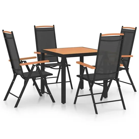 SQUARE 4 PERSON 80CM LONG ALUMINIUM DINING SET