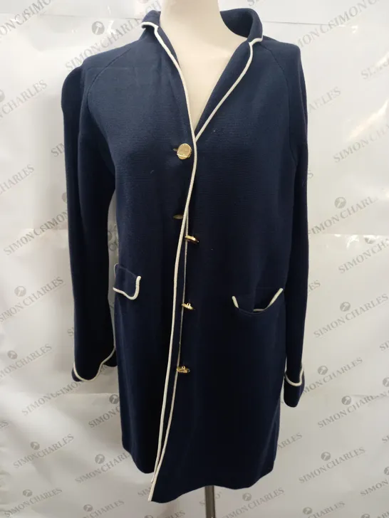 GANT BUTTON FRONT NAVY CARDIGAN - UK L