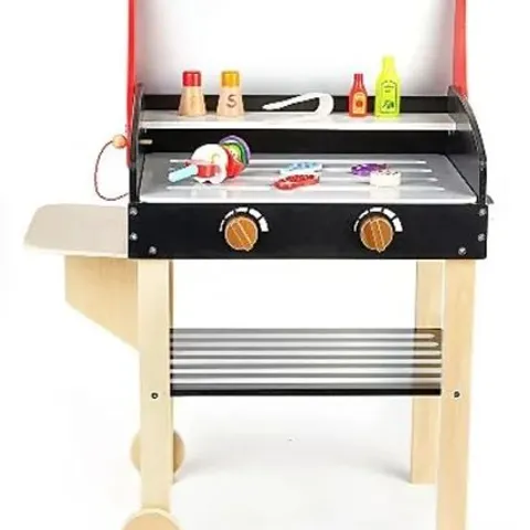 BRAND NEW BOXED WOODEN TOY BARBECUE SET 