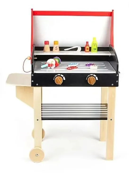 BRAND NEW BOXED WOODEN TOY BARBECUE SET 