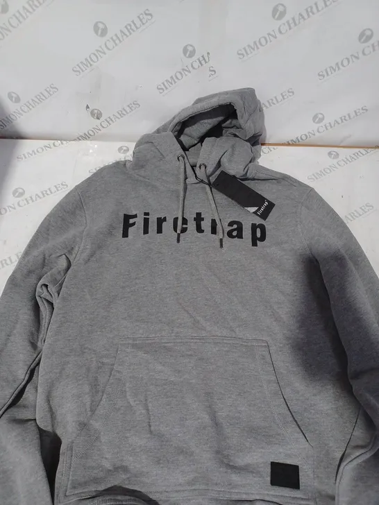 FIRETRAP GRAPHIC HOODIE IN GREY - L