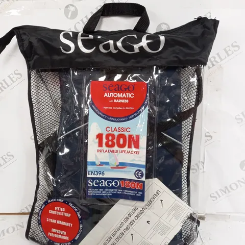 BAGGED SEAGO CLASSIC 180N INFLATABLE LIFE JACKET