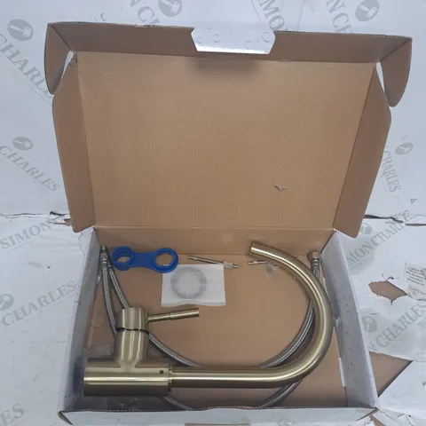 BLUEWATER COLORADO 2-WAY KITCHEN TAP ANTIQUE BRASS - DESIGNER KITCHEN SINK MIXER TAP - BLUE WATER WASH BASIN SINGLE-LEVER HIGH-PRESSURE MIXER TAP