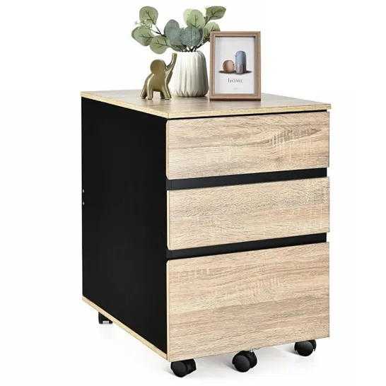 BOXED COSTWAY 3-DRAWER MOBILE FILE CABINET VERTICAL FILLING CABINET DRESSER CABINET UNDER DESK