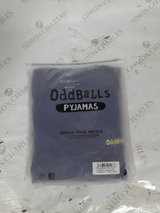 ODDBALLS MENS PYJAMAS LONG BOTTOMS AND TSHIRT IN NAVY SIZE M