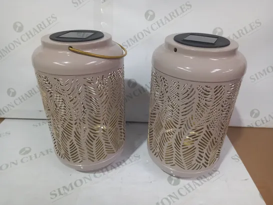 GARDEN REFLECTIONS SET OF 2 PATTERNED SOLAR LANTERNS