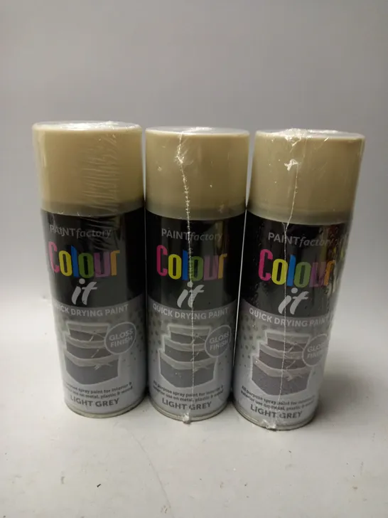 box of 12 PAINT FACTORY COLOUR IT QUICK DRYING PAINT IN LIGHT GREY