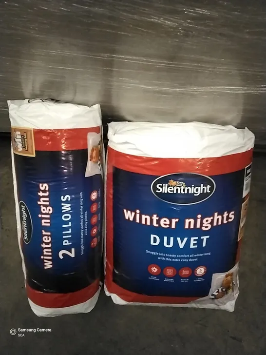 PALLET OF ASSORTED ITEMS INCLUDING SILENT NIGHT WINTER DUVET & SILENTNIGHT 2 PILOW SET