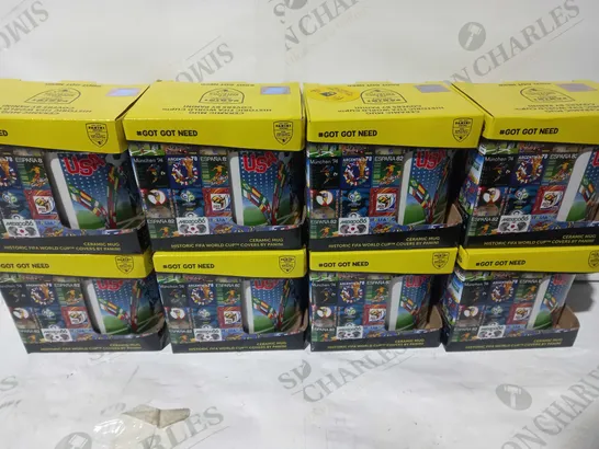 BOX OF APPROXIMATELY 30 ASSORTED CERAMIC HISTORIC FIFA WORLD CUP MUGS