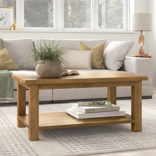 BOXED SHERRY SOLID WOOD COFFEE TABLE (1 BOX)