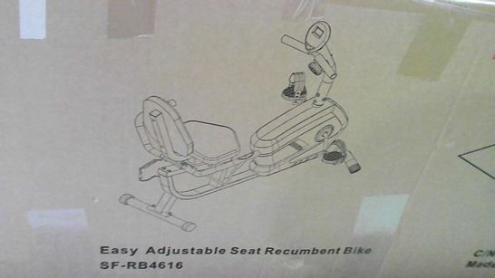 SUNNY HEALTH & FITNESS MAGNETIC RECUMBENT BIKE EXERCISE BIKE- collection only