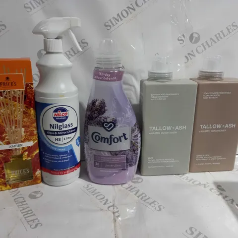 BOX OF 12 ASSORTED ITEMS TO INCLUDE - COMFORT FABRIC CONDITIONER - PRICES AMBER - TALLOW &ASH CONDITIONER ECT- COLLECTION ONLY